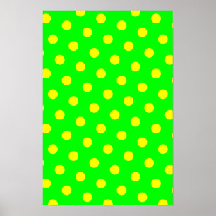 Kalk och Gult Polka dots Poster