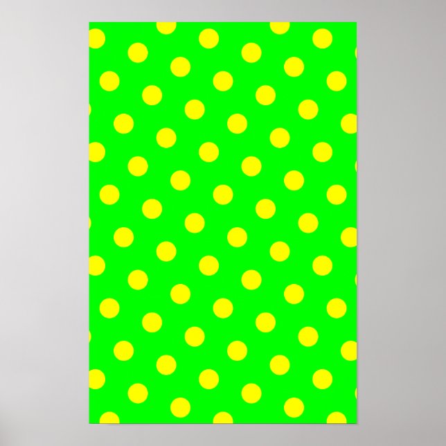 Kalk och Gult Polka dots Poster (Framsidan)