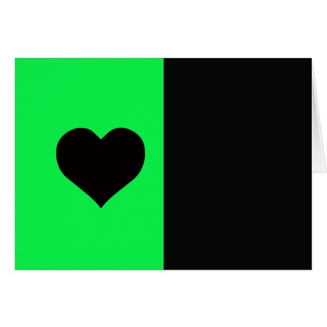 Kalk och svart hjärta hälsningskort (Framsidan Horizontal)