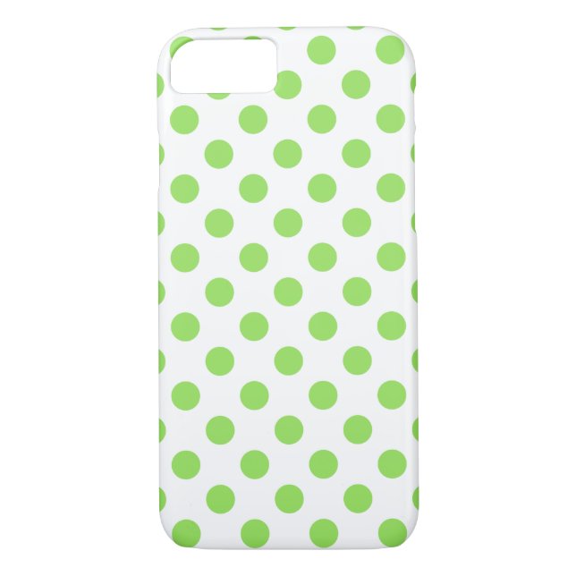 Kalk och vitt polka dots Case-Mate iPhone skal (Baksida)