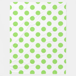 Kalk och vitt polka dots fleecefilt