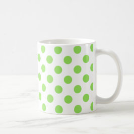 Kalk och vitt polka dots kaffemugg