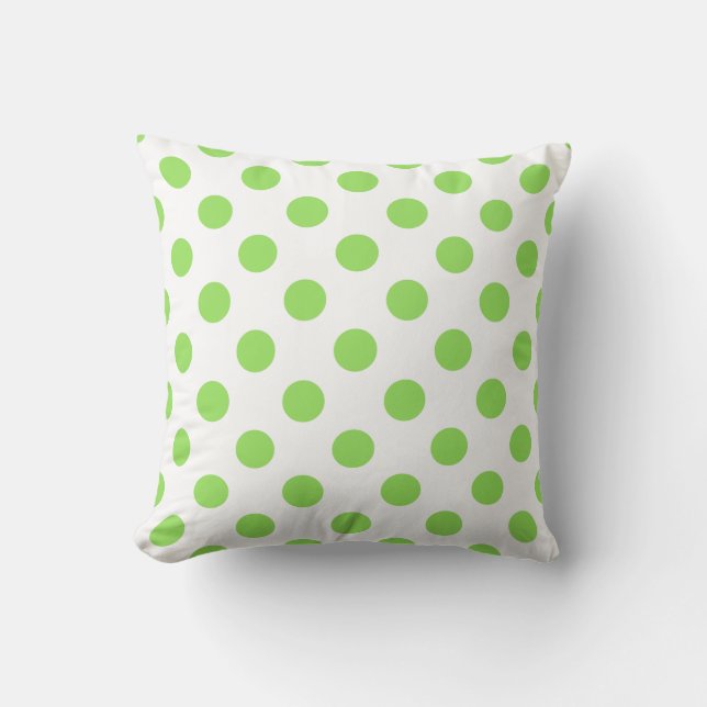 Kalk och vitt polka dots kudde (Framsida)