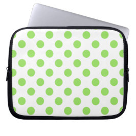 Kalk och vitt polka dots laptop sleeve