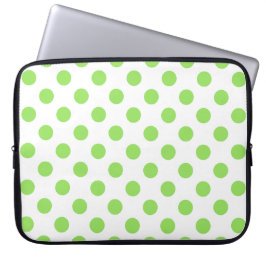Kalk och vitt polka dots laptop sleeve