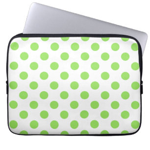 Kalk och vitt polka dots laptop sleeve