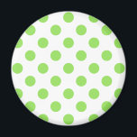 Kalk och vitt polka dots magnet<br><div class="desc">Kalk och vitt polka dots</div>