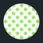 Kalk och vitt polka dots magnet<br><div class="desc">Kalk och vitt polka dots</div>
