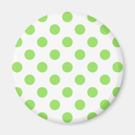 Kalk och vitt polka dots magnet