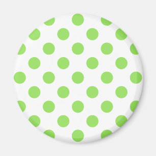 Kalk och vitt polka dots magnet