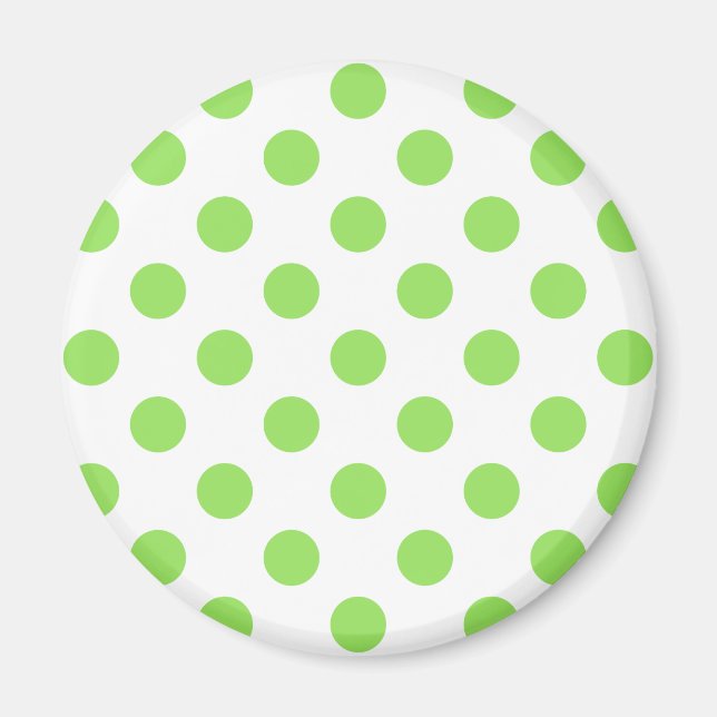 Kalk och vitt polka dots magnet (Framsidan)