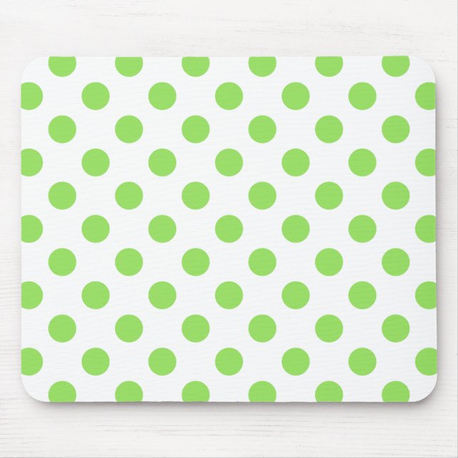 Kalk och vitt polka dots musmatta (Framsidan)