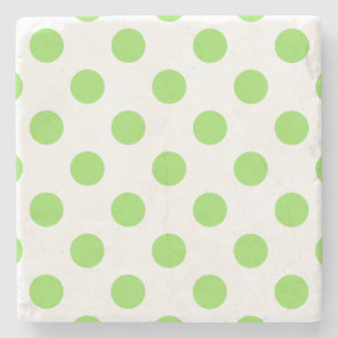 Kalk och vitt polka dots stenunderlägg