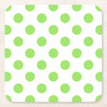 Kalk och vitt polka dots underlägg papper kvadrat<br><div class="desc">Kalk och vitt polka dots</div>