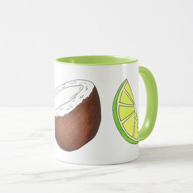 Kalk på den tropiska ön Coconut Fruit Citrus Mugg (Framsida höger)