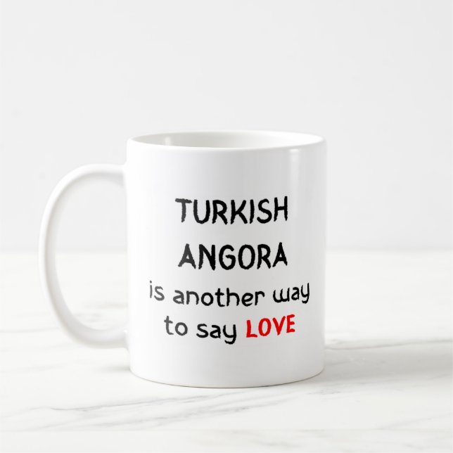 kalkangora kärlek kaffe mugg (Vänster)