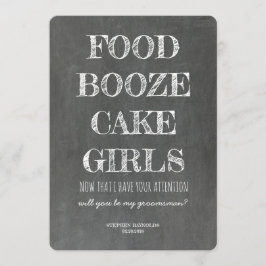 Kalkboard GROOMSMAN / BEST MAN Funny Frieri Inbjudningar