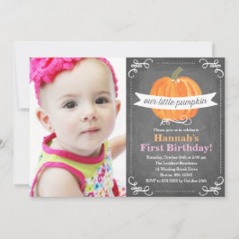 Kalkboard Little Pumpkin Birthday Inbjudningar