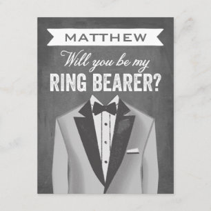 Kalkboard Ring Bearer  Groomsman Inbjudningar