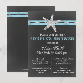 Kalkboard starfish-strand Peles dusch Inbjudan