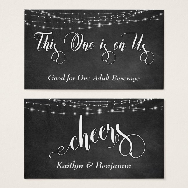 Kalkboard & White Light Strings, Drink Biljett (Framsida & baksida)
