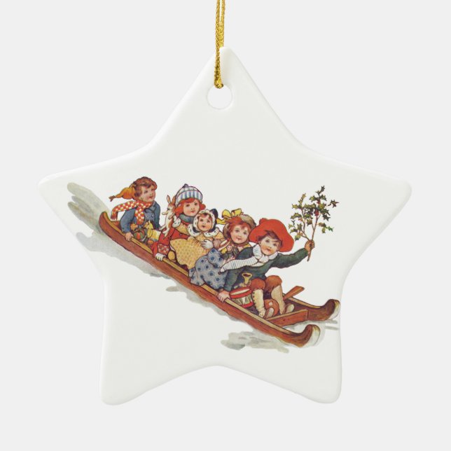 Kälke Julgransprydnad Keramik (Framsidan)