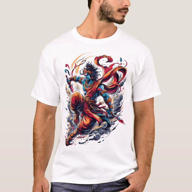 Kalki Avatar Gud Yoga Vedic Hindu T Shirt (Framsida)