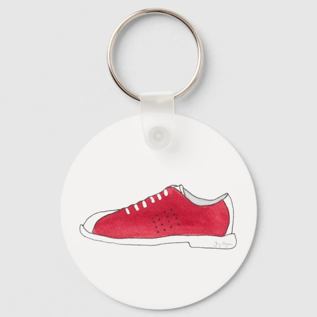 Kalkkedja för Bowling Shoe Keychain Nyckelring (Framsida)
