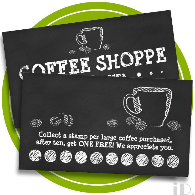 KALKNINGSLÖJALITETSprogram för kaffekopp (3prickar Lojalitetskort (Skapare uppladdad)