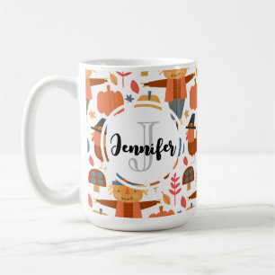 Kalkon & Fågelskrämman Thanksgiving-mönster Kaffemugg
