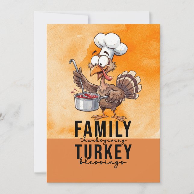 Kalkon för thanksgiving inbjudningar (Framsida)