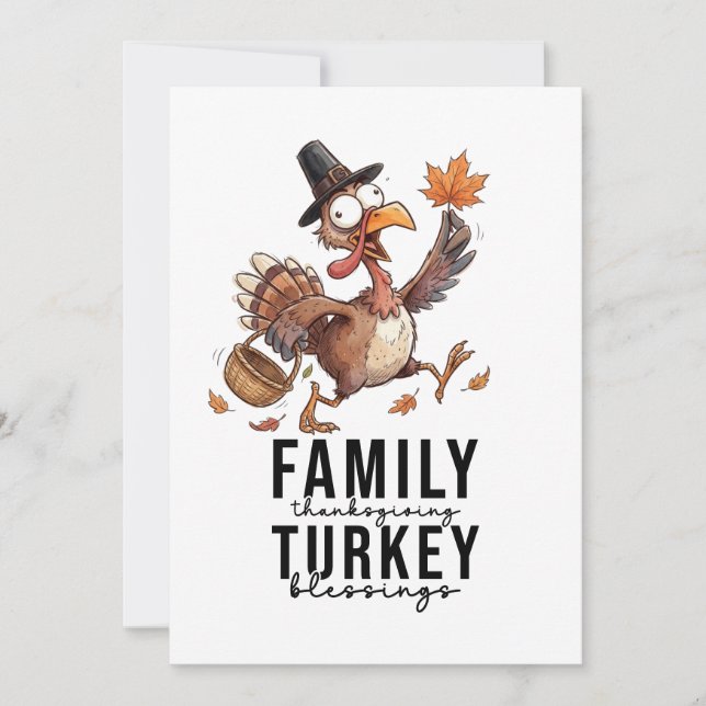 Kalkon för thanksgiving inbjudningar (Framsida)