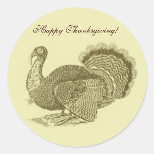 Kalkon för Victorianklassikerthanksgiving Runt Klistermärke