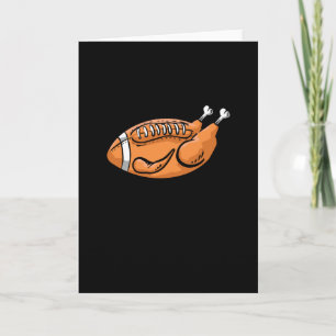Kalkon Fotboll Rolig Thanksgiving Middag Familj Kort