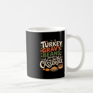 Kalkon Gravy Bönor Och Rullar Cerole Roligt Thanks Kaffemugg
