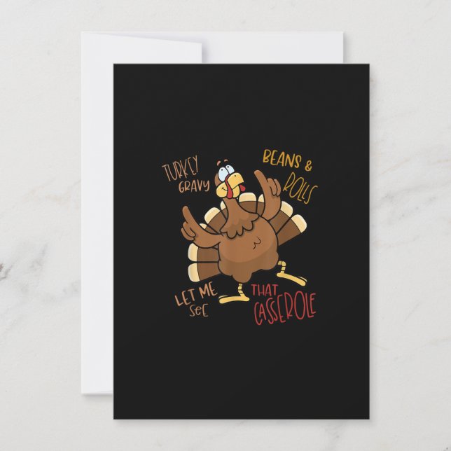 Kalkon Gravy Bönor Och Rullar Gryta Kalkon Sedan Inbjudningar (Framsida)