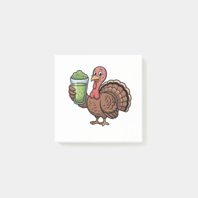 Kalkon Matcha-drickare Tacksgiving Post-it Block (Framsida)