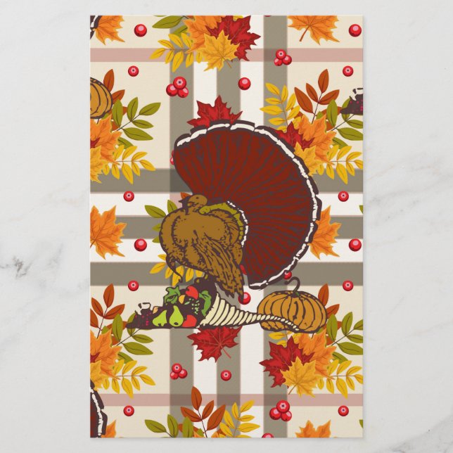 kalkon med pläterad thanksgiving brevpapper (Framsida)