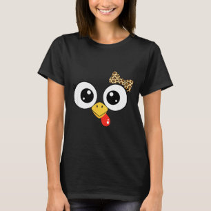 Kalkon med stora ögon och leopardbåge, rolig teckn t shirt