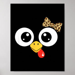 Kalkon med storögd blick och leopardbåge, rolig te poster