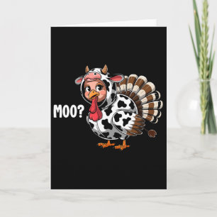 Kalkon Moo Roligt Thanksgiving Barn Pojkar Män Kort