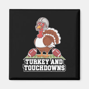 Kalkon Och Poäng Fotboll Thanksgiving Lag Magnet