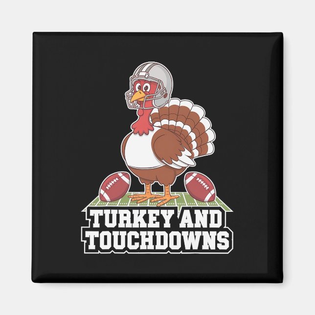 Kalkon Och Poäng Fotboll Thanksgiving Lag  Magnet (Framsidan)