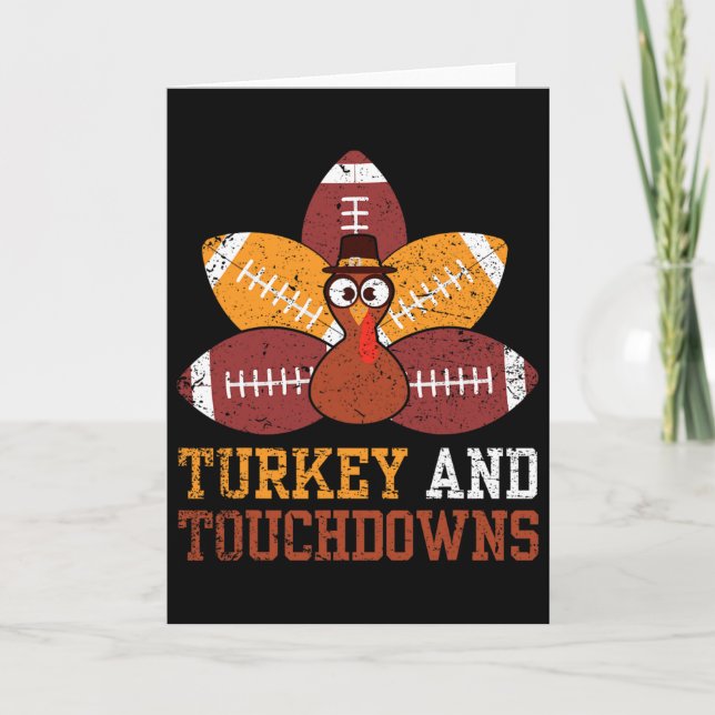 Kalkon Och Poäng Thanksgiving Fotboll Barn Småbarn Kort (Framsida)