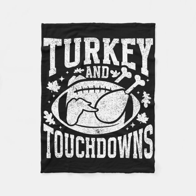 Kalkon och poängsättning Rolig Thanksgiving Footll Fleecefilt (Framsidan)