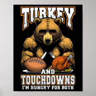 Kalkon och poängsättning Rolig Thanksgiving Hungri Poster