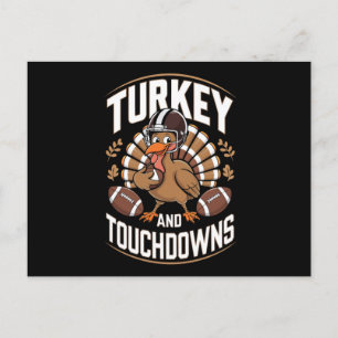 Kalkon och touchdowns Thanksgiving-fotboll Helg Vykort