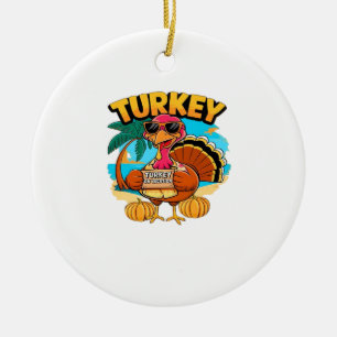 Kalkon på semester i Jamaica Klassisk T-Shirt.png Julgransprydnad Keramik