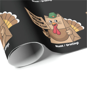 Kalkon Papperspåse Katt Mjao Rolig Thanksgiving Ka Presentpapper