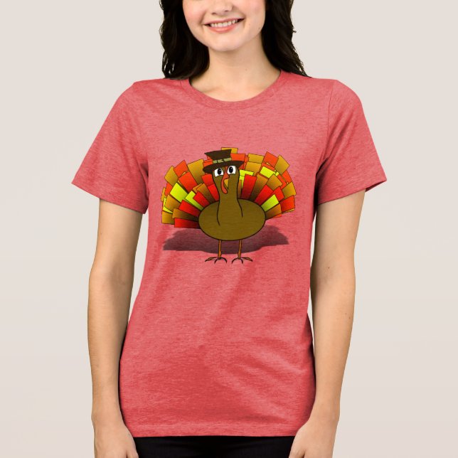  Kalkon Pilgrim Tackknut T Shirt (Framsida)